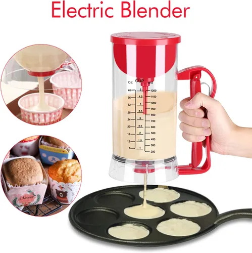 Miniatura 7 de Dispensador mezclador de masa, capacidad de 40.6 fl oz, dispensador de mezclador eléctrico inalámbrico a batería, dispensador de panqueques