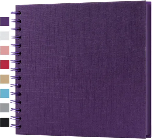 Miniatura 52 de potricher Álbum de scrapbook DIY de 10 x 10 pulgadas, 80 páginas de papel kraft grueso negro en blanco, libro de recuerdos para bodas y aniversarios
