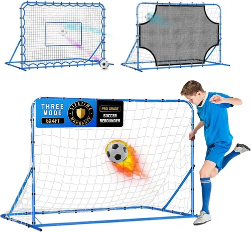 Soccer Baseball Rebounder Net, Soccer Goal Net, Volleyball Softball Rebound Pitchback Net Quick-Switch Angle Training for Control, Passing Practice,
