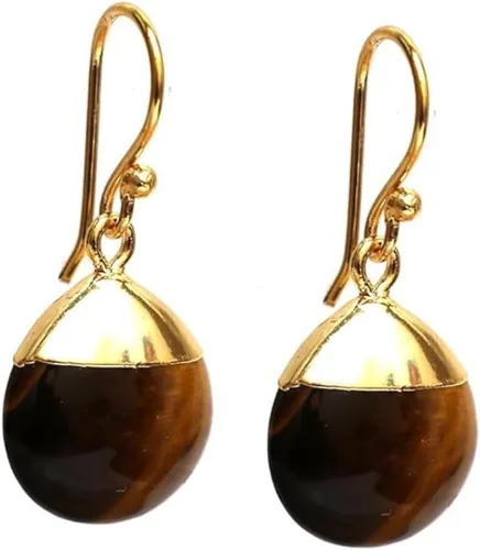 Miniatura 15 de Gempires - Pendiente de gancho de pera natural, pendiente de meditación, joyería hecha a mano, regalo para ella