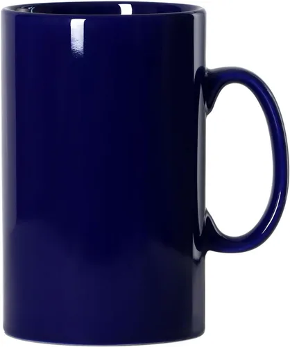Taza de café de cerámica extra grande de 28 onzas, M018, taza de té clásica de porcelana con asa para oficina y hogar, azul