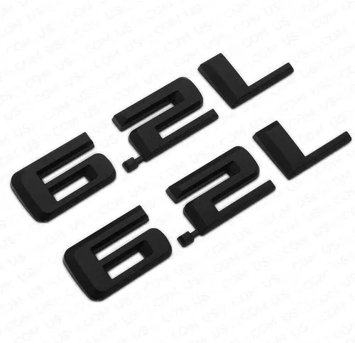 Miniatura 5 de 2 piezas 6.2L Emblema 3D para capó, adhesivo de logotipo y placa de estilo de carrocería, reemplazo para Silverado 1500 Sierra Camaro 19-22 (cromo)
