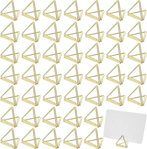 100 tarjeteros triangulares, soportes para tarjetas de mesa triangulares, soportes para fotos gruesos y resistentes, mini tarjetas de visita,