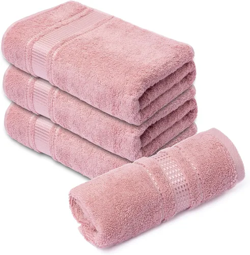 Miniatura 50 de Melissa Linen Toallas de Punta de Dedos Paquete de 4, 100% Algodón Turco, Toallas de Mano Pequeñas para Cuerpo y Cara, 12 x 18 pulgadas, Suaves