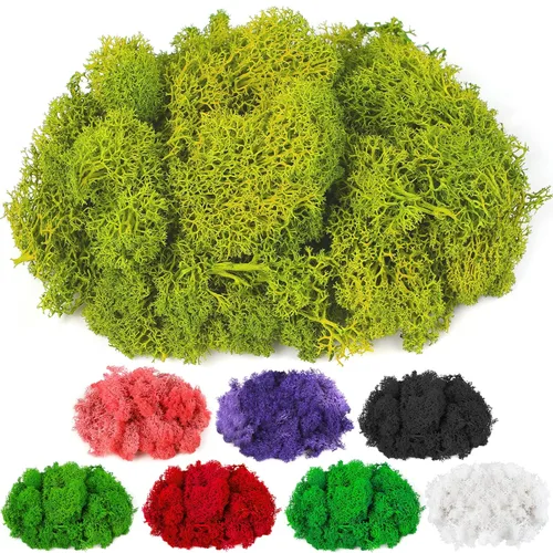 Miniatura 8 de CCINEE Musgo preservado, musgo de reno falso de 4 onzas para plantas en maceta para manualidades, decoración floral de pared, centros de mesa de Rosa