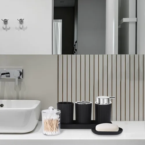 Miniatura 2 de FEILANDUO Juego de accesorios de baño completo, juego de 8 piezas de accesorios de baño con basura, dispensador de jabón, jabonera, taza