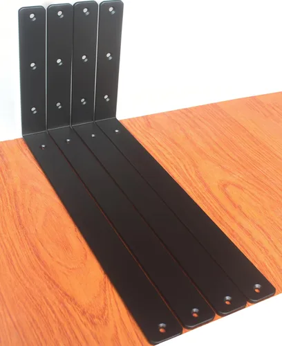 Miniatura 76 de Paquete de 12 soportes de estante en L de 8 pulgadas de largo x 6 pulgadas de alto x 1.5 pulgadas de ancho, 5 mm de grosor, soporte de estante en L