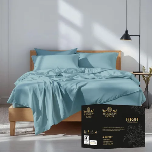Miniatura 63 de Bluemoon Homes Sábanas de Algodón Egipcio Twin - Juego de Sábanas de 4 Piezas, Juego de Ropa de Cama de 1000 Hilos, Suave y Lujoso Juego de Sábanas