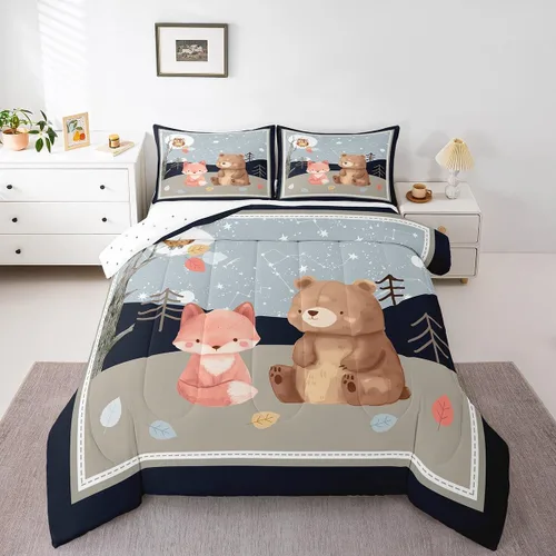 Miniatura 45 de Juego de edredón de camión de basura para niños, tamaño King, juego de ropa de cama de automóvil de dibujos animados para niños, adolescentes