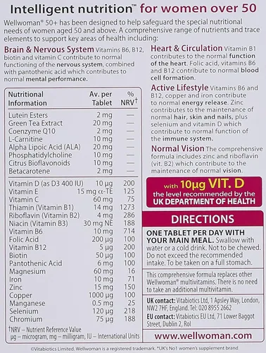 Miniatura 2 de Wellwoman Vitabiotics 50+ 30 Tabletas