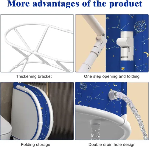Miniatura 4 de Bañera portátil para adultos de 47 pulgadas plegable para adultos, bañera de hielo, bañera no inflable, baño sentado, baños de hielo, bañeras