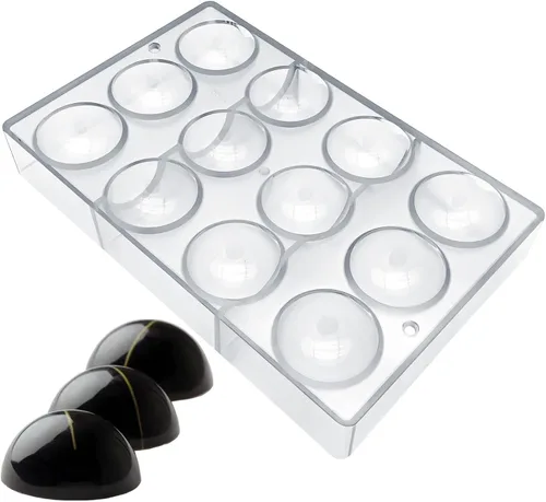 Miniatura 10 de Molde de policarbonato para esferas de chocolate de 2.7 cm, molde pequeño para caramelos redondos (xs 1.06 pulgadas)