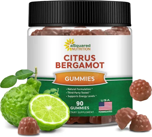 aSquared Nutrition Gomitas de bergamota cítrica – Suplemento de extracto de bergamota cítrica de 500 mg por porción – Alternativa de goma pura a