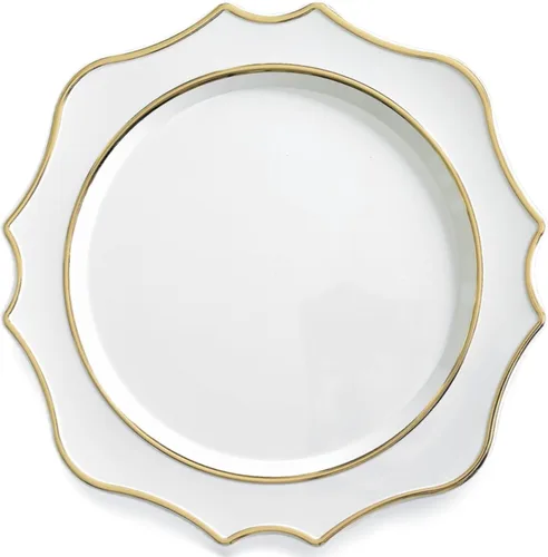 Miniatura 12 de Occasions" - 10 cargadores redondos de plástico de 13.25 pulgadas, para decoración de fiestas, platos desechables (aguamarina imperial y dorado)