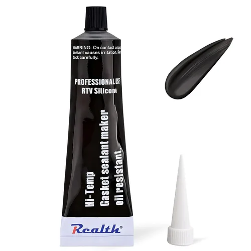 Fabricante de Juntas de Silicona Negro, 1 Paquete, Sellador de Juntas de Silicona RTV de Alta Temperatura 3.53 Oz, Sellado de Brida de Alta
