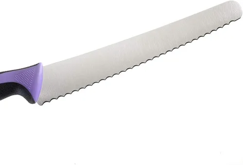 Miniatura 8 de Mercer Culinary Millennia Cuchillería con Mango de Color - Cuchillo para Pan de 10" (Borde Ondulado Ancho) Morado