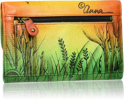 Miniatura 2 de Anna by Anuschka - Cartera de piel pintada a mano, diseño de tres pliegues