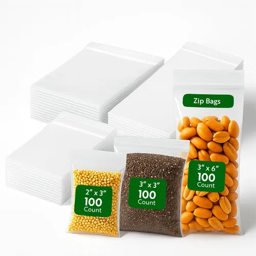 Miniatura 19 de Restaurantware Bag Tek - Bolsas resellables con cremallera de 3.5 x 2 pulgadas, 100 bolsas con cremallera de alta claridad, para aperitivos, nueces