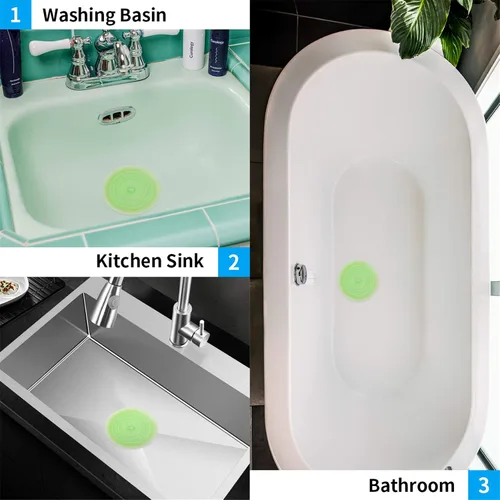 Miniatura 7 de tifanso. Tapón de silicona para bañeras reciclable, tapón de desagüe para bañera mejorado, tapón de drenaje universal de 6 pulgadas para baños