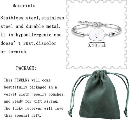 Miniatura 2 de MTYCTWED Love Yourself Pulsera Kpop Star Charm Pulsera de doble bucle regalo inspirador para amantes de la música, regalo de joyería para niñas
