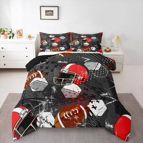Miniatura 15 de Erosebridal - Juego de edredón completo de baloncesto para niños, juego de ropa de cama deportiva, edredón para atletas de baloncesto, conjuntos