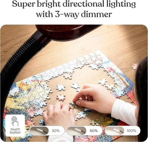 Miniatura 4 de Brightech Litespan - Lámpara de pie LED brillante para manualidades y lectura; moderna, de poste de cuello de cisne; ajustable; ideal para salas