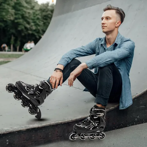 Miniatura 5 de 2PM SPORTS Vinal - Patines en línea ajustables intermitentes para niñas, todas las ruedas se iluminan, divertidos patines iluminadores para niños