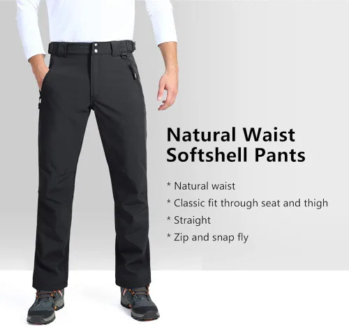 Miniatura 5 de Outdoor Ventures Lite - Pantalones deportivos impermeables y resistentes al viento para hombre, con forro polar, para senderismo, esquí, nieve