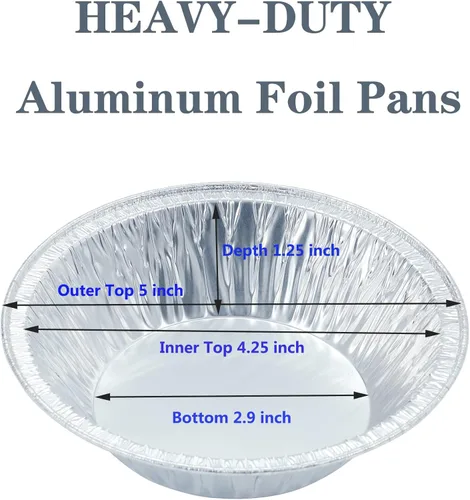 Miniatura 2 de Waytiffer Paquete de 50 moldes para tartas de 5 pulgadas, mini latas para tartas de papel de aluminio desechables resistentes, moldes para hornear