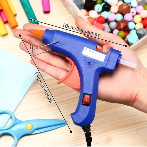 Miniatura 2 de Zhengmy Mini pistola de pegamento caliente con barras de pegamento para proyectos de clase, pequeña pistola termofusible para niños de baja