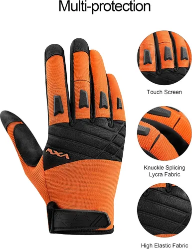 Miniatura 2 de VXW Guantes de bicicleta de montaña para hombre, guantes de ciclismo para nudillos, pantalla táctil transpirable para MTB Motocross Racing Dirtbike