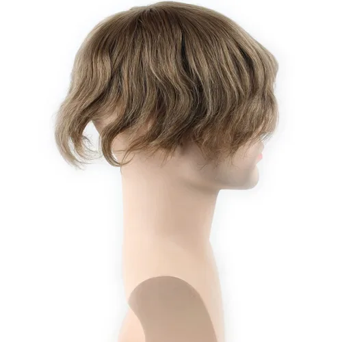Miniatura 4 de Voloria Encaje francés de cabello humano real con piel fina PU para hombre Stock Toupee Hair Pieces #18
