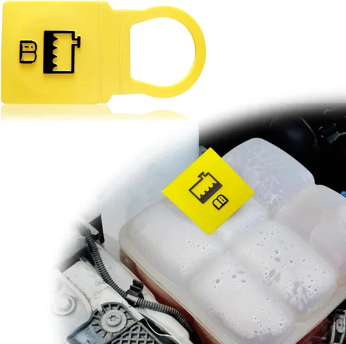 1 tapa amarilla del depósito del refrigerante del motor, tapa del depósito del refrigerante compatible con Ra.m D0dge Chrysler 55111074AA 52079331