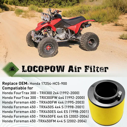 Miniatura 7 de LOCOPOW Filtro de aire TRX300 TRX450 FW 17254-HC5-900 para Honda FourTrax 300 TRX300FW TRX300 Foreman 400 TRX400FW Foreman 450 TRX450S TRX450FM