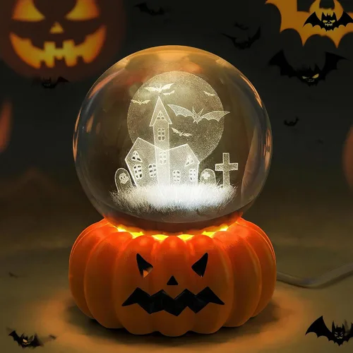 Miniatura 12 de L LOHAS LED 7 Colores 40mm Bolas de Cristal de Hielo Con Crac Bolas de Chakra de Cristal con Base de Madera LED Bolas de Esfera de Sanación
