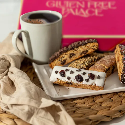 Miniatura 7 de Cesta de regalo de galletas Palace Biscotti sin gluten, surtido de galletas de chocolate sin gluten, cesta gourmet de galletas de biscotti, sin