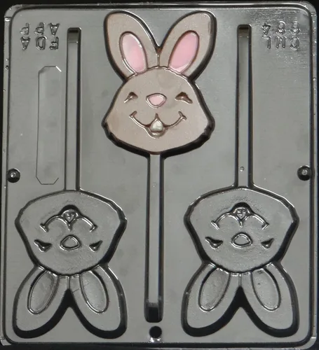 Miniatura 4 de Molde de caramelo de chocolate con piruleta de conejo de Pascua feliz 884