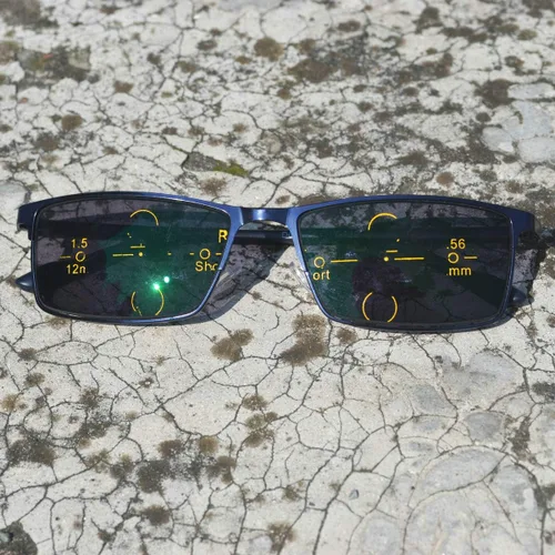 Miniatura 7 de Gafas de lectura con marco de metal de enfoque múltiple fotocromático progresivo para hombre de moda