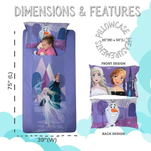 Miniatura 3 de Juego de ropa de cama para niños Frozen de Disney, sábanas de compresión súper suaves Snuggle (TM), individual, (producto oficial de Disney)