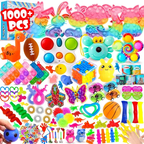 1000 piezas de paquete de juguetes para juguetear, recuerdos de fiesta a granel para niños, rellenos de calcetines, cofre de caja del tesoro, fiesta
