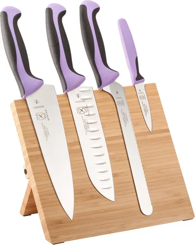 Miniatura 29 de Mercer Culinary Millennia Colors - Juego de 5 tableros magnéticos con asas amarillas, acacia