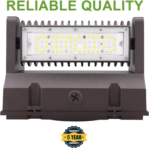 Miniatura 5 de Paquete de luz LED de corte completo de 40 W, paquete de pared ajustable con cabezal giratorio, 5400LM 5000K IP65 Luz de seguridad comercial al aire