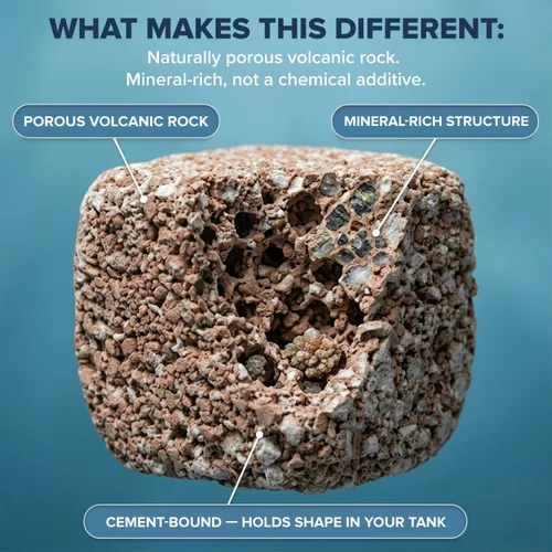 Miniatura 6 de EcoBio-Block Roca volcánica natural para claridad y equilibrio en el agua del acuario, alternativa de bajo mantenimiento a los aditivos semanales