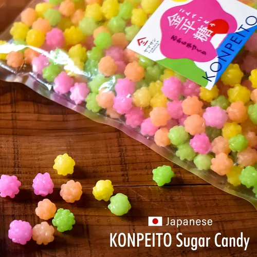 Miniatura 3 de YAMASAN KYOTO UJI Konpeito dulce japonés de azúcar - Bolsa grande 500g, Colores variados, Hecho a mano desde el núcleo de azúcar【YAMASAN】