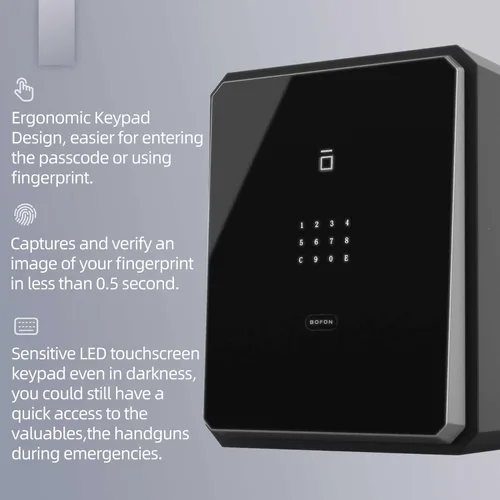 Miniatura 5 de Caja fuerte para el hogar, caja fuerte con contraseña de huellas dactilares con llave, gabinetes SafeBox para el hogar, caja de seguridad, caja 2.1