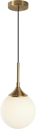 Miniatura 18 de KCO Lighting - Lámpara colgante moderna de globo de 1 luz, luz colgante de vidrio ahumado individual grande de mediados de siglo, latón cepillado