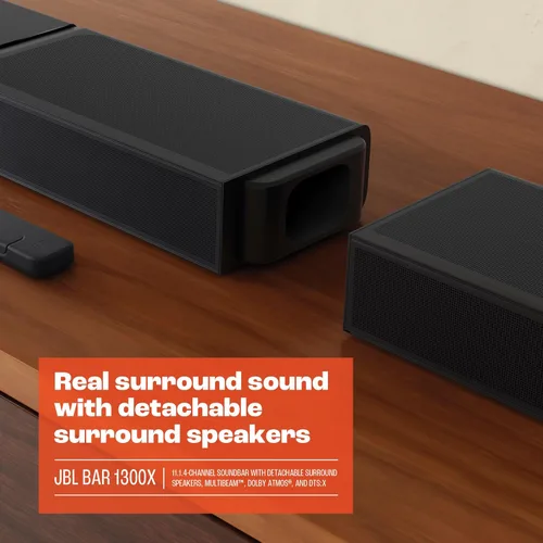 Miniatura 3 de JBL Bar 1300X: Barra de sonido de 11.1.4 canales con altavoces envolventes desmontables, MultiBeam™, Dolby Atmos® y DTS:X®, color negro