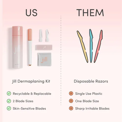 Miniatura 6 de Jill Dermaplane - Recambios de maquinilla de afeitar para mujer, 8 cuchillas de afeitar faciales de un solo uso para depilación facial