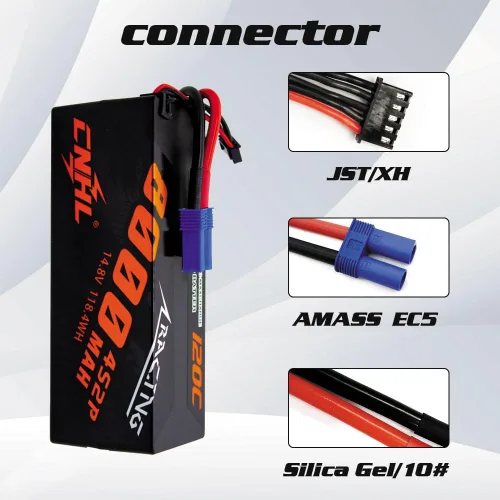 Miniatura 3 de CNHL 4S Lipo Batería 8000mAh 120C 14.8V con conector EC5 Estuche rígido para RC Car Truck Tank Buggy Truggy Racing Hobby