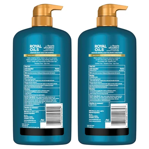 Miniatura 8 de Head & Shoulders Royal Oils Champú y Acondicionador Anti-Caspa Paquete Doble, 1% Piritiona de Zinc, Para Cabello Rizado, Cabello Enrulado, Alivio